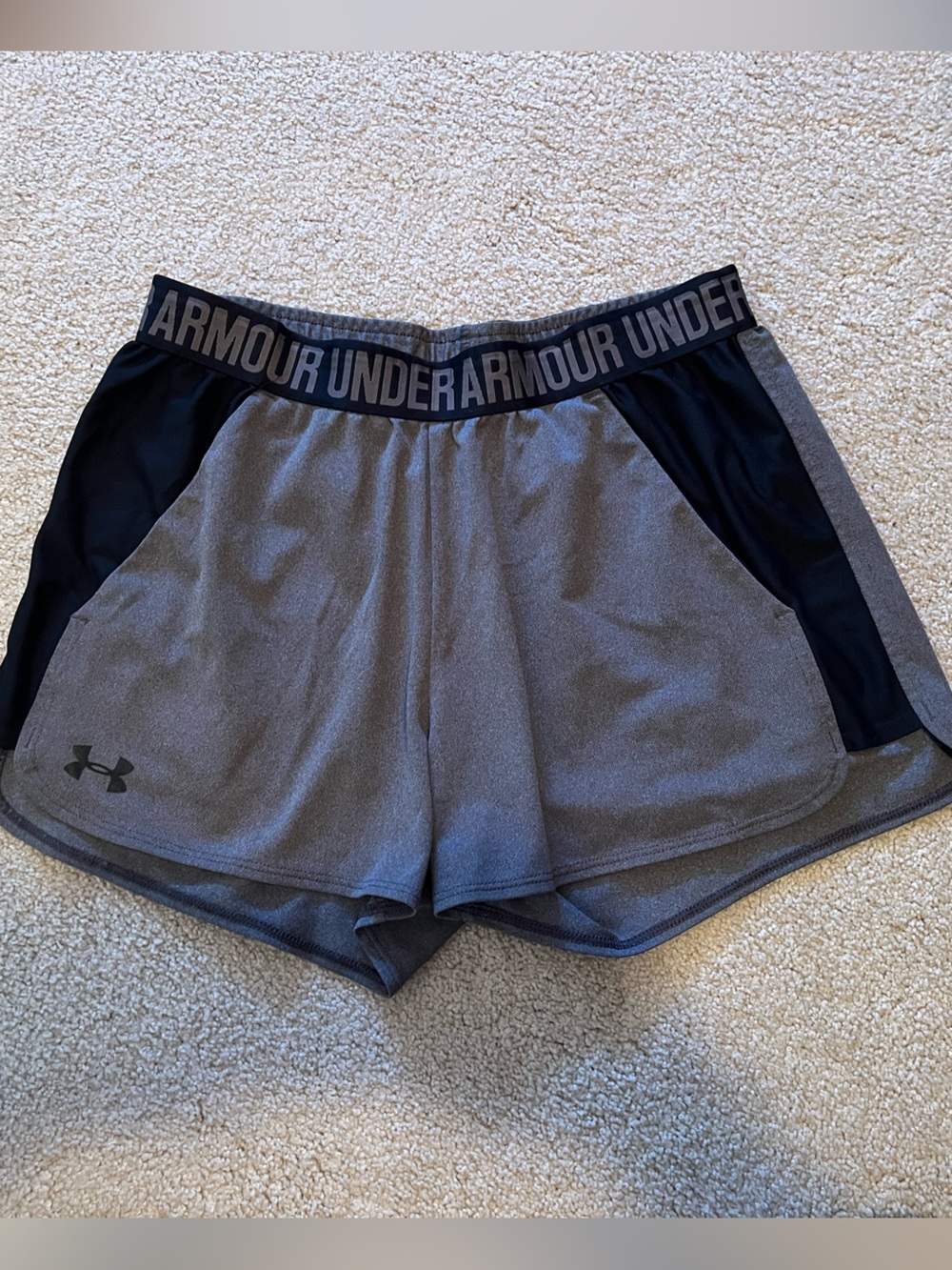 Under Armour Gray and Black Women's Athletic Shorts